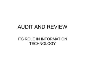 AUDIT AND REVIEW ITS ROLE IN INFORMATION TECHNOLOGY
