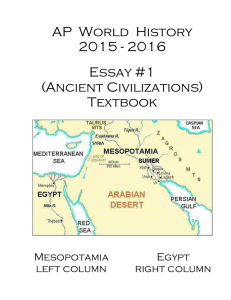 AP  World  History 2015 - 2016 Essay #1 (Ancient Civilizations)