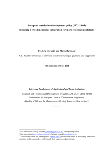 European sustainable development policy (1972-2005):