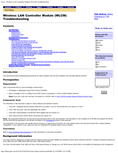 Wireless LAN Controller Module (WLCM) Troubleshooting Contents TAC Notice: