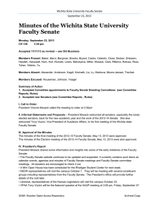 Minutes of the Wichita State University Faculty Senate September 23, 2013