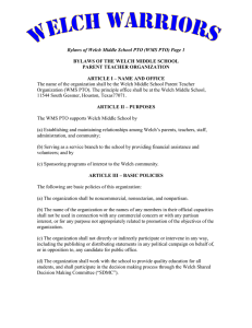 Bylaws of Welch Middle School PTO (WMS PTO) Page 1