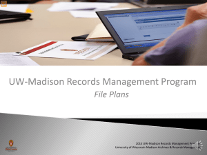 UW-Madison Records Management Program File Plans
