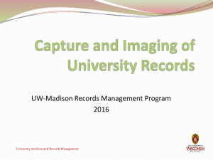 2016 Capture and Imaging of UW-Madison Records