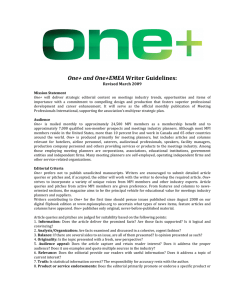 One+ and One+EMEA  Revised March 2009 
