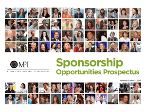 Sponsorship Opportunities Prospectus Updated: October 21, 2015