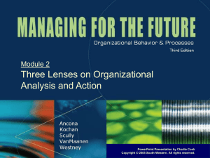 Three Lenses on Organizational Analysis and Action Module 2