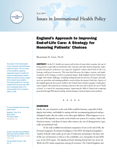 Issues in International Health Policy England’s Approach to Improving Honoring Patients’ Choices