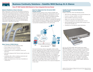Business Continuity Solutions—Satellite WAN Backup At-A-Glance