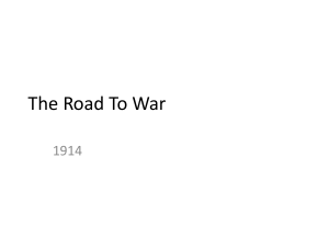 The Road To War 1914