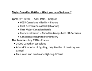 Major Canadian Battles – What you need to know!!  Ypres