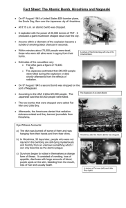 Fact Sheet: The Atomic Bomb, Hiroshima and Nagasaki