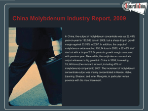 China Molybdenum Industry Report, 2009