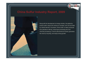 China Sulfur Industry Report, 2009