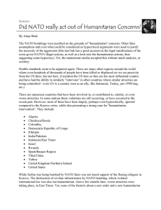Did NATO really act out of Humanitarian Concerns?