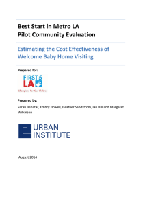Best Start in Metro LA Pilot Community Evaluation Welcome Baby Home Visiting