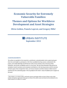 Economic Security for Extremely Vulnerable Families: Themes and Options for Workforce