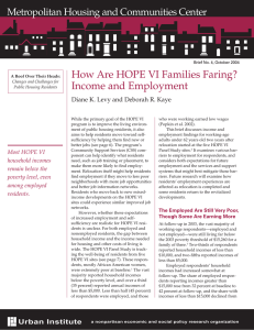 How Are HOPE VI Families Faring? Income and Employment