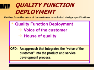 QUALITY FUNCTION DEPLOYMENT  
