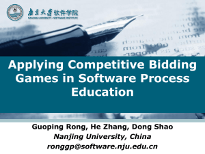 Applying Competitive Bidding Games in Software Process Education