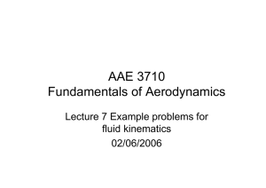 AAE 3710 Fundamentals of Aerodynamics Lecture 7 Example problems for fluid kinematics