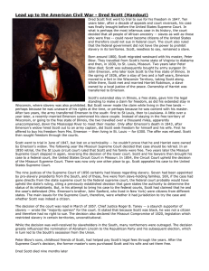 Lead up to the American Civil War - Dred Scott...