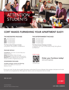 ATTENTION STUDENTS  CORT MAKES FURNISHING YOUR APARTMENT EASY!