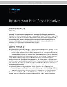 Resources for Place-Based Initiatives  Sarah Gillespie and Peter Tatian March 2015