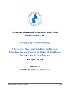 Community Health Workers: A Review of Program Evolution, Evidence on