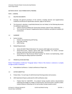 SECTION 05 40 00 - COLD-FORMED METAL FRAMING 1.1 RELATED DOCUMENTS