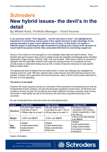 Schroders New hybrid issues- the devil’s in the detail