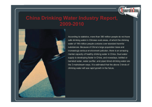 China Drinking Water Ind str Report China Drinking Water Industry Report, 2009-2010