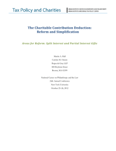 The Charitable Contribution Deduction: Reform and Simplification
