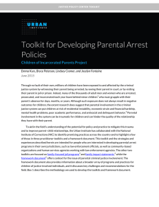 Toolkit for Developing Parental Arrest Policies Children of Incarcerated Parents Project