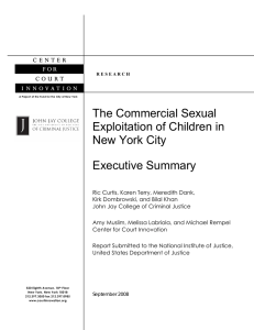 The Commercial Sexual Exploitation of Children in New York City Executive Summary