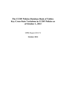 The CCDF Policies Database Book of Tables: of October 1, 2013