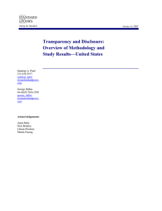 Transparency and Disclosure: Overview of Methodology and Study Results—United States