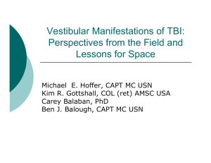 Vestibular Manifestations of TBI: Perspectives from the Field and Lessons for Space