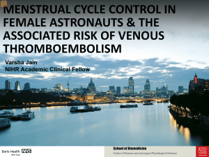 MENSTRUAL CYCLE CONTROL IN FEMALE ASTRONAUTS &amp; THE ASSOCIATED RISK OF VENOUS THROMBOEMBOLISM