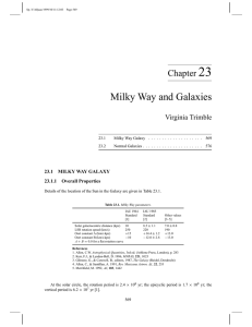 23 Milky Way and Galaxies Chapter Virginia Trimble