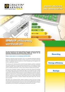 IPMVP efficiency verification ENERGY ANALYSIS AND MANAGEMENT