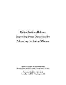 United Nations Reform: Improving Peace Operations by Advancing the Role of Women