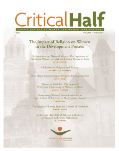 Critical Half The Impact of Religion on Women in the Development Process