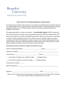 Reservation for On-Campus Housing for Commencement