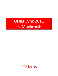 Using Lync 2011   Macintosh   for