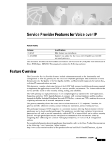 Service Provider Features for Voice over IP