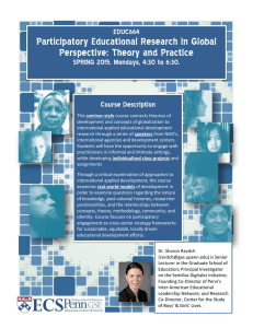 Participatory Educational Research in Global Perspective: Theory and Practice EDUC664