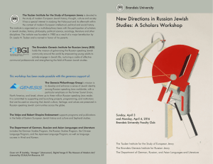 New Directions in Russian Jewish Brandeis University