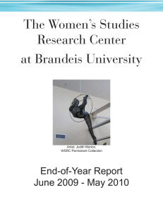 The Women’s Studies Research Center at Brandeis University End-of-Year Report