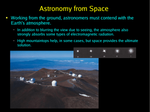 Astronomy from Space Earth's atmosphere.